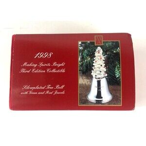 Madison Avenue Making Spirits Bright Tree Bell Silverplated 1998 in Box 3rd Ed